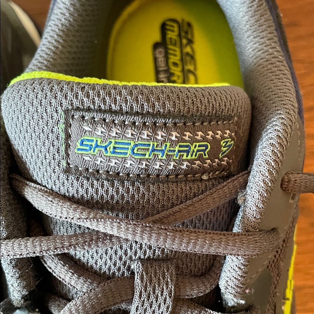 Boys Skechers Sneakers in Gray and Neon Green - Picture 6 of 11